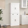 71" Kitchen Pantry Storage Cabinet with 4 Doors(2Doors with Racks),1 Drawer, 2 Adjustable Shelves, Freestanding Cupboard for Kitchen