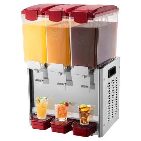 VEVOR Commercial Beverage Dispenser 10L x 3 Tanks Cold Juice Ice Drink Dispenser