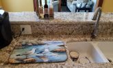 Gulls Scavenging Dish Drying Mat Absorbent Dish Drying Mat Pad for Kitchen Counter Dish Drainer Mat for Countertop, 14 x 21", Multicolor