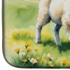 Springtime Lambs Dish Drying Mat Absorbent Dish Drying Mat Pad for Kitchen Counter Dish Drainer Mat for Countertop, 14 x 21", Multicolor