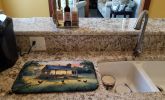 Chicken Coop at Dawn Dish Drying Mat Absorbent Dish Drying Mat Pad for Kitchen Counter Dish Drainer Mat for Countertop, 14 x 21", Multicolor