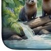 River Otters at Play Dish Drying Mat Absorbent Dish Drying Mat Pad for Kitchen Counter Dish Drainer Mat for Countertop, 14 x 21", Multicolor