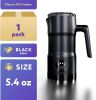 Electric Milk Frother and Steamer. Large Volume 11.8oz. Functional 4-in-1 Black Automatic Milk Steamer for Latte, Hot Chocolate