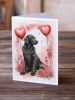 Flat-Coated Retriever Valentine Roses Greeting Cards Pack of 8 Blank Cards with Envelopes Whimsical A7 Size 5x7 Blank Note Cards