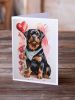 Rottweiler Valentine Roses Greeting Cards Pack of 8 Blank Cards with Envelopes Whimsical A7 Size 5x7 Blank Note Cards