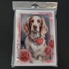 English Setter Valentine Roses Greeting Cards Pack of 8 Blank Cards with Envelopes Whimsical A7 Size 5x7 Blank Note Cards