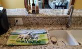Springtime Lambs Dish Drying Mat Absorbent Dish Drying Mat Pad for Kitchen Counter Dish Drainer Mat for Countertop, 14 x 21", Multicolor