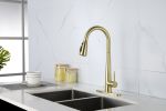 Kitchen Faucet with Pull Down Sprayer , High Arc Single Handle Kitchen Sink Faucet with Deck Plate, Commercial Modern Stainless Steel Kitchen Faucets