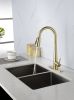 Kitchen Faucet with Pull Down Sprayer , High Arc Single Handle Kitchen Sink Faucet with Deck Plate, Commercial Modern Stainless Steel Kitchen Faucets