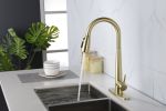 Kitchen Faucet with Pull Down Sprayer , High Arc Single Handle Kitchen Sink Faucet with Deck Plate, Commercial Modern Stainless Steel Kitchen Faucets