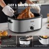 VEVOR Electric Roaster Oven, 26 QT Turkey Roaster Oven with Self-Basting Lid, 1450W Roaster Oven with Defrost & Warm Function, Adjustable Temperature