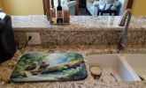 River Otters at Play Dish Drying Mat Absorbent Dish Drying Mat Pad for Kitchen Counter Dish Drainer Mat for Countertop, 14 x 21", Multicolor
