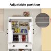 71" Kitchen Pantry Storage Cabinet with 4 Doors(2Doors with Racks),1 Drawer, 2 Adjustable Shelves, Freestanding Cupboard for Kitchen