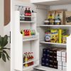 71" Kitchen Pantry Storage Cabinet with 4 Doors(2Doors with Racks),1 Drawer, 2 Adjustable Shelves, Freestanding Cupboard for Kitchen