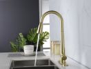 Kitchen Faucet with Pull Down Sprayer , High Arc Single Handle Kitchen Sink Faucet with Deck Plate, Commercial Modern Stainless Steel Kitchen Faucets
