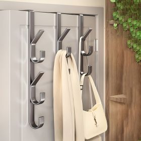 Door Hanger Clothes Hanging Carbon Steel Sturdy Over The Door Hooks Versatile Clothes Hanger Home Storage Organization Hooks (Num: 7Hooks)
