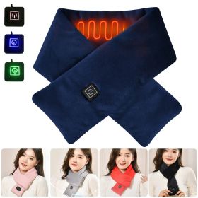 USB Women Men Heating Scarf Temperature Scarf 3 Gears Adjustable USB Charging Heat Control Neck Warmer For Cycling Camping USB Heated Scarf - Temperat (Color: Blue)