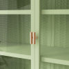 27.56"Glass Doors Modern Two-door Wall Cabinet with Featuring Three-tier Storage for Entryway Living Room Bathroom Dining Room