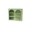 27.56"Glass Doors Modern Two-door Wall Cabinet with Featuring Three-tier Storage for Entryway Living Room Bathroom Dining Room