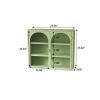 27.56"Glass Doors Modern Two-door Wall Cabinet with Featuring Three-tier Storage for Entryway Living Room Bathroom Dining Room