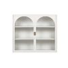 27.56"Glass Doors Modern Two-door Wall Cabinet with Featuring Three-tier Storage for Entryway Living Room Bathroom Dining Room