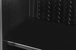 27.56"Glass Doors Modern Two-door Wall Cabinet with Featuring Three-tier Storage for Entryway Living Room Bathroom Dining Room