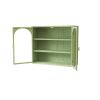 27.56"Glass Doors Modern Two-door Wall Cabinet with Featuring Three-tier Storage for Entryway Living Room Bathroom Dining Room