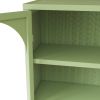 27.56"Glass Doors Modern Two-door Wall Cabinet with Featuring Three-tier Storage for Entryway Living Room Bathroom Dining Room