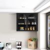27.56"Glass Doors Modern Two-door Wall Cabinet with Featuring Three-tier Storage for Entryway Living Room Bathroom Dining Room
