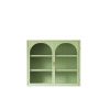 27.56"Glass Doors Modern Two-door Wall Cabinet with Featuring Three-tier Storage for Entryway Living Room Bathroom Dining Room